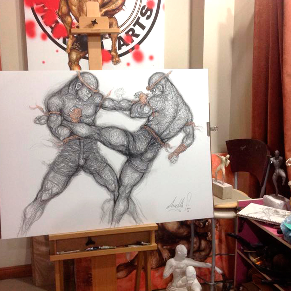 Human FIght Футболка Тайский Бокс Органический Хлопок HN-139